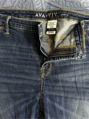 Ava & Viv Dark Blue Skinny Jeans with Yellow Stitching